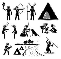 an image of native people and animals