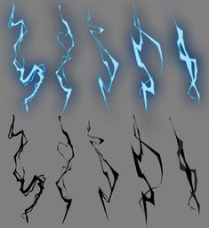 an image of different shapes and lines on a gray background with blue light coming from them