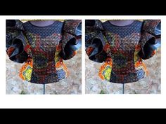 two pictures of a woman's top with different patterns