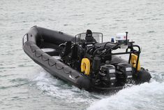 an inflatable boat on the water