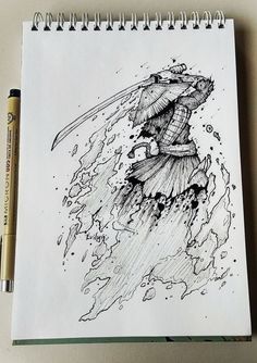 Cool Drawings Pencil, Samurai Warrior Drawing, Samurai Drawings, Comics Art Sketch, Samurai Sketch, Beautiful Spine Tattoos, Pencil Drawing Inspiration, Samurai Drawing, Evil Face