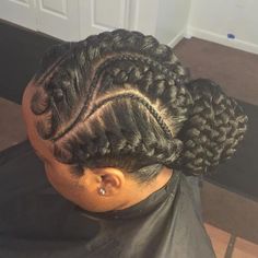 Goddess Braids Low Bun Updo French Cornrows, Braiding Ponytail, Braid Cornrows, Braid Bun Updo, Goddess Braids Updo, Goddess Braid Styles, Braids Bun, Under Braids, French Braid Updo