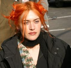 Clementine Orange Hair, Clementine Eternal Sunshine Outfit, Clementine Kruczynski Outfit, Pixie Dream Girl Aesthetic, Clementine Aesthetic, Manic Pixie Dream Girl Aesthetic, Eternal Sunshine Aesthetic