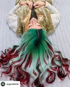 Red And Green Hair, Winter Hair Colour For Blondes, Silver Hair Color, Winter Hair Color