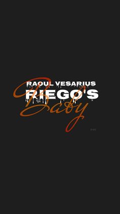 the back cover of radu versius'diego's baby album, with an orange and black background