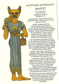 an egyptian astrology card with the text