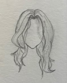 a drawing of a woman's head with long hair