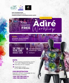 the adre workshop is being held in front of an advertisement for women's clothing