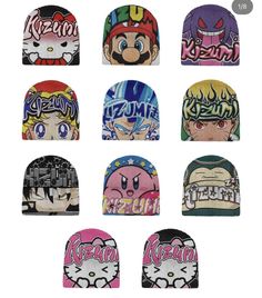 Mad Grillz Beanie, Beanie Anime, Beanie Ideas, Anime Beanie, Graphic Beanie, Cute Online Clothing Stores, Cool Beanies, Funky Hats, Anime Show