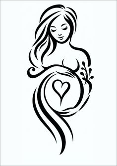 a pregnant woman holding a heart in her hands