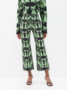 Informed by the style of their namesake musician Jimi Hendrix, La Double J’s green Hendrix cotton-blend trousers are printed with the label’s floral Papyrus motif. Chinos For Women, Double J, Womens Chinos, Hendrix, Online Sale, Online Sales, Trousers Women, Printed Cotton, Must Haves