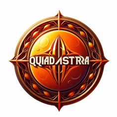 the logo for quad astra is shown in this graphic art work by person