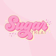 the logo for sugar treat is shown in pink