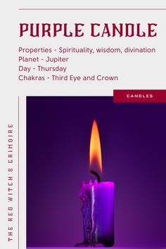 Purple Candle Meaning, Witchcraft Candle Magic, Spiritual Secrets, Wicca Runes, Candle Pics