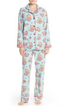 PJ Salvage Print Flannel Pajamas - Size MEDIUM, Pizza $67 Pizza Friday, Flannel Pjs, Cute Pizza, Gamine Style, Night Dress For Women, Flannel Pajamas, Taco Tuesday, About Fashion