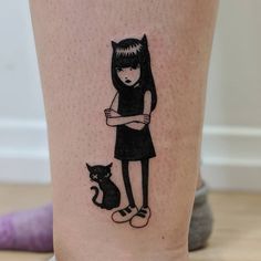 Emily Strange, Nail Piercing, Small Tats, Unicorn Tattoos, Emily The Strange, Kawaii Tattoo, Weird Tattoos, Tattoed Girls, Jewelry Tattoo