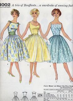 Bouffant Dress, Girly Products, Vintage Clothes Patterns, Mccalls Patterns Vintage, Patron Vintage, Retro Sewing Patterns, 1950 Fashion, Vintage Notebook, Vintage Dress Patterns