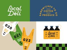 the logos for local deli, which are designed to look like they have been made from