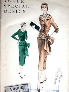 an old fashion sewing pattern for a woman's dress