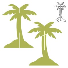 two palm trees on an island