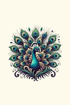 a peacock with feathers on it's back