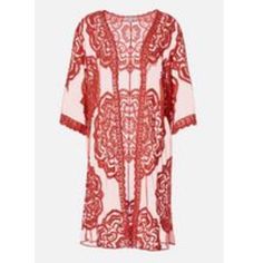 Nwt Embroidered Long Kimono Red Kimono For Spring Festivals, Red Spring Festive Kimono, Spring Festive Red Kimono, Spring Festive Embroidered Kimono, Festive Embroidered Spring Kimono, Festive Red Embroidered Kimono, Summer Festive Embroidered Kimono, Wide Width Boots, Wide Width Shoes