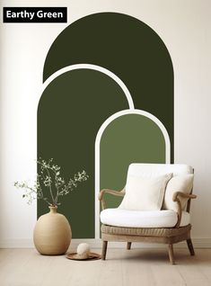 Unique Home in a minute. Murals and Decals Made in VA, USA Make your space modern and cozy. Wide range of colors and sizes to fit any project.  Decals are Self Adhesive Peel and Stick.  All sizes are in a drop down menu. But we are always ready to work on a custom project for you. HOW TO APPLY: Simply peel and stick this arch wall decal according to the application instructions and transform your room to the unique and cozy space.  COLOR DISCLAIMER: Due to inconsistencies between monitors, color on your screen might not be the exact color of the product. Screen images are not always absolutely correct. Always use a sample as a true color guide. DO NOT USE IF: - Your walls are dirty or dusty - Wait at least 4 weeks if you just painted your wall. - The wall paint is lifting off - It will be Green Arches On Wall, Painted Arch Accent Wall Dark Green, Double Arch Wall Paint, Painted Arch Behind Bed Boho, Corner Mural, Interior Design Accent Wall, Minimalist Headboard, Arch Home