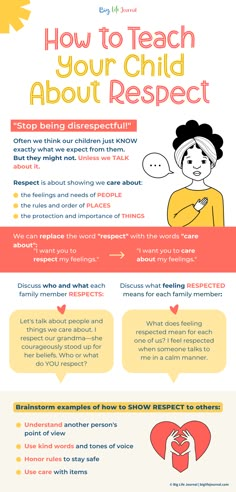 an info sheet describing how to teach your child about respect