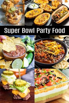 the super bowl party food is ready to be eaten