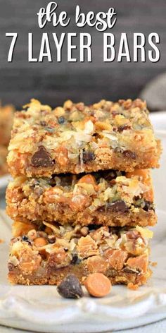 three bars stacked on top of each other with the text overlay that says best 7 layer bars