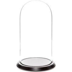 a glass dome with a black base on a white background