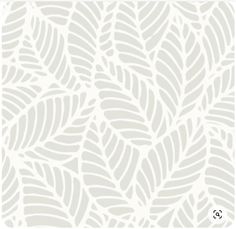 a white and gray wallpaper with leaves on the back ground, in shades of grey