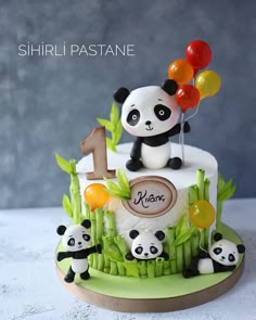 Father's Day Cake Designs, Bday Cakes Aesthetic, Shopping Cake, Panda Bear Cake, Panda Birthday Cake, Bolo Panda, Cake Bday, Cakes Aesthetic, Panda Baby Showers