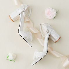 [AU$66.00] Women's Leatherette Chunky Heel Sandals Beach Wedding Shoes With Applique Block Heels Wedding, Wedding Wedges, Bridal Shoes Low Heel, Beach Wedding Shoes, Latin Shoes, Heels Wedding, Wedding Shoes Lace, Latin Dance Shoes, Bridal Wedding Shoes