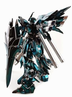 Custom Build: MG 1/100 MSN-06S Sinanju "Emerald Blue" - Gundam Kits Collection News and Reviews Gundam 00, Gundam Wallpapers, Armored Core