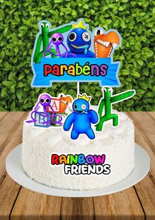 a birthday cake with the name parabens on it and an image of monsters