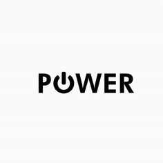 the word power written in black on a white background