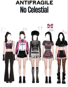 Lesserafim Outfit, Outfits Kpop Stage, Outfit Concept Art, Kpop Stage Outfits Ideas, Gg Outfits, Blackpink Outfit, Idols Outfits, Pink Punk