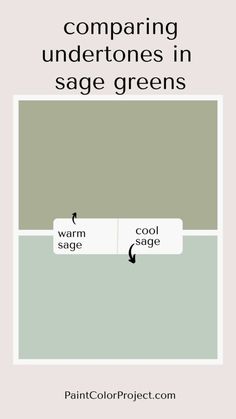 an image with the words comparing undertones in sage greens