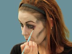 Halloween Makeup Tutorial Zombie HGTV Zombie Bride Makeup, Kids Zombie Makeup, Zombie Makeup Diy, Halloween Zombie Makeup, Ponytail Hairstyles For Men, Zombie Eye, Zombie Makeup Easy, Zombie Hair, Zombie Makeup Tutorials