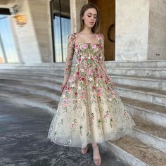 Warm Tips : 1. If the dress 100% real photos ? All the dresses you see are 100% real photos made by our factory ,you will get exactly what you see ,even more beautiful than photos :) 2. How long can I receive the dress ? Usually we can ship the dress within 7-15 days .Shipping time is about 5-7 working days by DHL ,Fedex,UPS,TNT etc.If you need it urgently , please tell us ,we can arrange a rush order for you :) 3. If have the tax? The taxes are charged by your country ( most countries doesn't c Floral Tulle Prom Dress, Elegant Feminine Outfits, Bride Party Dress, Tulle Prom Dress Long, Short Evening Dress, Garden Embroidery, Dress With Jacket, Gowns For Women, Long Sleeve Prom