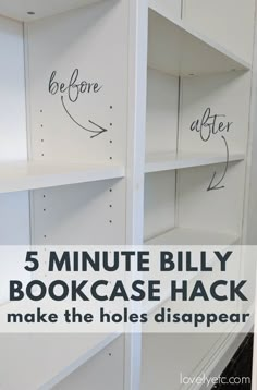 Billy Regal Hack, Bookcase Hack, Billy Ikea, Ikea Built In, Billy Bookcases, Ikea Desk Hack, Billy Bookcase Hack, Ikea Kallax Hack, Ikea Billy Bookcase Hack