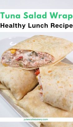 Tuna Salad Wrap Recipe Tuna Wrap Recipe Healthy, Tuna Wraps Recipes, Tuna Lunch, Tuna Wrap, Wraps Recipes Healthy, Seafood Lunch, Healthy Tuna Salad, Healthy Tuna, Healthy Wraps