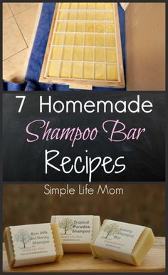 homemade shampoo bar recipe with text overlay