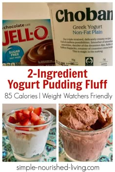 two ingredient yogurt puddinging fluff for weight watchers and healthy eating