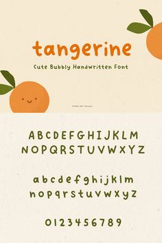 the tangerine font and numbers are in two different styles, one for each letter