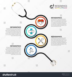 medical info graphics with stethoscope and icons on white stock photo edit now