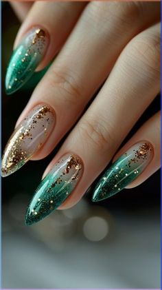 Zodiac Sign Nails, Cosmic Nails, Crackle Nails, Festive Nail Art, Green Nail Designs, Gothic Nails, Galaxy Nails, Makijaż Smokey Eye, Pearl Nails