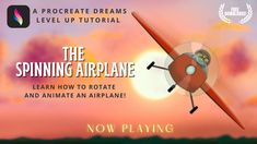 the spinning airplane is shown in this animated video game, and it appears to be playing