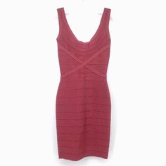 Herve Leger Maria Crisscross Bust Bandage Dress In Burgundy Wine. Size Xxs, But Can Fit Xs. Retail $990. Great Condition With Faint Pen Marks And A Faint Pull (See Photos). Approximate Measurements: Pit To Pit- 14.5" Stretches To About 18.5" Waist- 12" Stretches To About 15" Length- 36.5" Herve Leger Purple Dress, Burgundy Wine, Herve Leger, Bandage Dress, Red Purple, Color Purple, Lady In Red, Pen, Wine